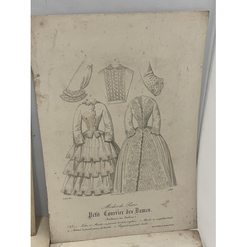 117 - TEN COLOUR FASHION PLATES FROM A PARIS FASHION HOUSE CIRCA 1850