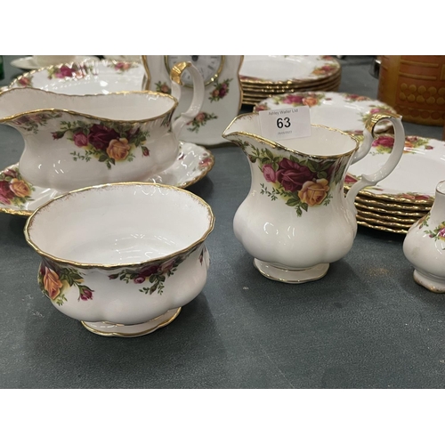 63 - A QUANTITY OF ROYAL ALBERT 'OLD COUNTRY ROSES' TO INCLUDE A CLOCK, CAKE PLATES, SIDE PLATES, SAUCE B... 