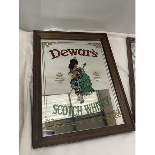 78 - TWO WHISKY ADVERTISING MIRRORS - CHIVAS REGAL AND DEWAR'S