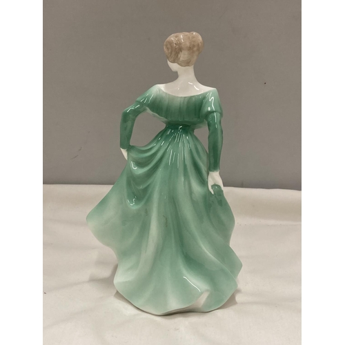 893 - A COALPORT FIGURE GREEN DRESS