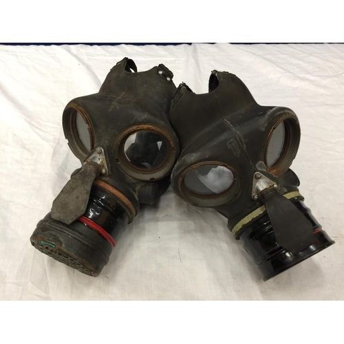 480 - TWO WORLD WAR II BRITISH GAS MASKS