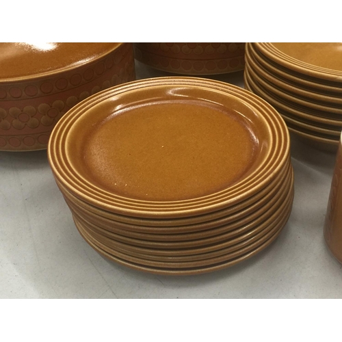 130 - A QUANTITY OF HORNSEA POTTERY 'SAFFRON' TO INCLUDE BOWLS, TUREENS, PLATES AND A MILK JUG