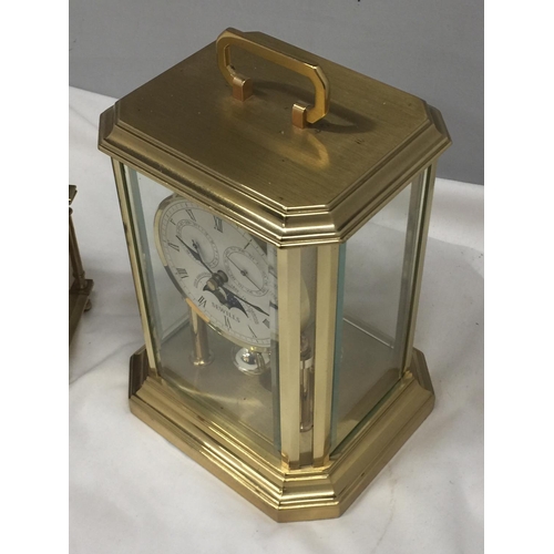 163 - A SEWILL'S ANNIVERSARY CLOCK - NEEDS ATTENTION AND A BRASS VINTAGE STYLE LANTERN CLOCK