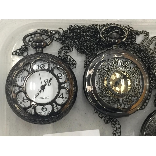 164 - FOUR VINTAGE STYLE POCKET WATCHES