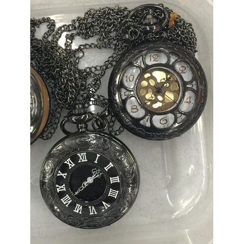 164 - FOUR VINTAGE STYLE POCKET WATCHES