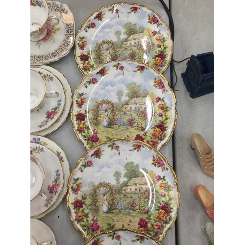 170 - FIVE ROYAL ALBERT 'OLD COUNTRY ROSES' CABINET/WALL PLATES