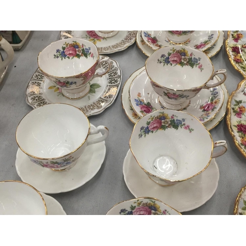 171 - A QUANTITY OF CHINA CUPS, SAUCERS AND PLATES TO INCLUDE ROYAL ALBERT 'LADY CARLYLE', ETC