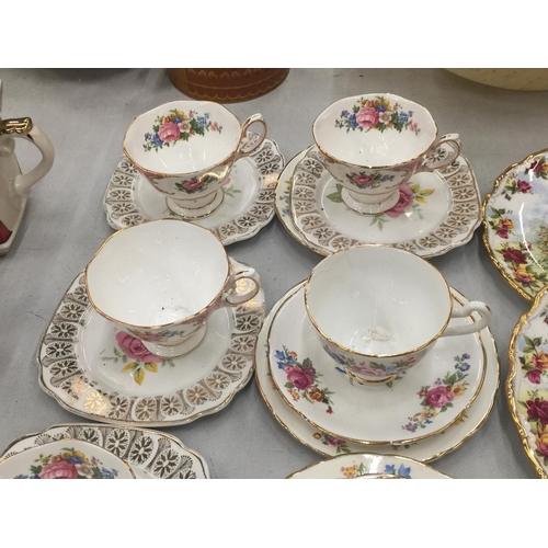 171 - A QUANTITY OF CHINA CUPS, SAUCERS AND PLATES TO INCLUDE ROYAL ALBERT 'LADY CARLYLE', ETC