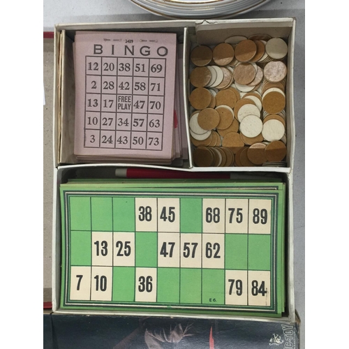 176 - THREE VINTAGE GAMES TO INCLUDE MASTERMIND, LOTTO AND BEZIQUE