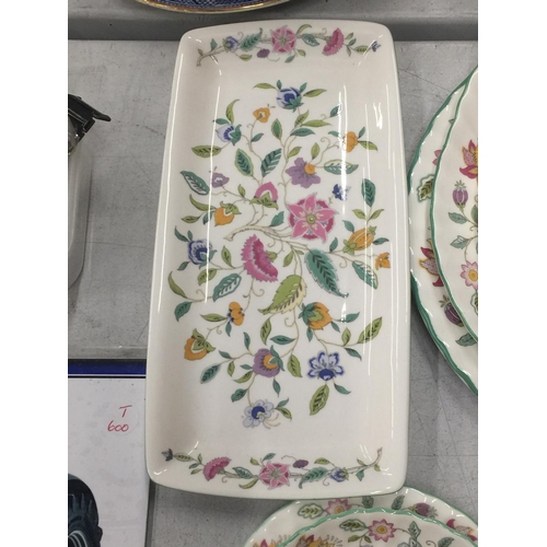 188 - A QUANTITY OF MINTON 'HADDON HALL' TEAWARE TO INCLUDE CAKE PLATES, CUPS, SAUCERS, SIDE PLATES, SUGAR... 