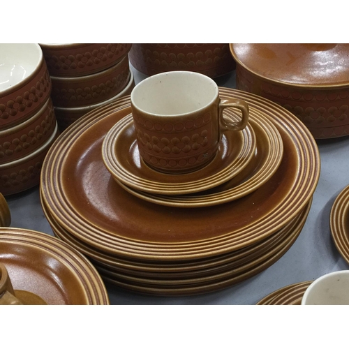 197 - A LARGE QUANTITY OF HORNSEA POTTERY 'SAFFRON' TO INCLUDE TUREENS, BOWLS, CUPS, SAUCERS, PLATES, SUGA... 