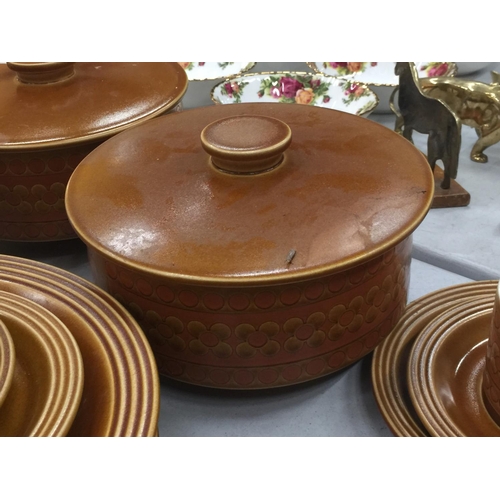 197 - A LARGE QUANTITY OF HORNSEA POTTERY 'SAFFRON' TO INCLUDE TUREENS, BOWLS, CUPS, SAUCERS, PLATES, SUGA... 