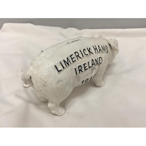 212 - A CAST LIMERICK HAMS PIG MONEY BOX