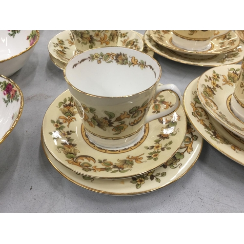 216 - A QUANTITY OF ELIZABETHAN 'AUTUMN SONG' CUPS, SAUCERS AND SIDE PLATES