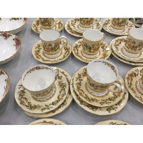 216 - A QUANTITY OF ELIZABETHAN 'AUTUMN SONG' CUPS, SAUCERS AND SIDE PLATES