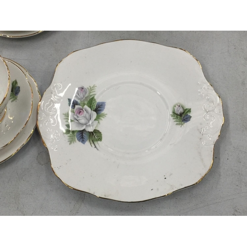 220 - A QUANTITY OF SUTHERLAND CHINA CUPS, SAUCERS, SIDE PLATES AND A CAKE PLATE