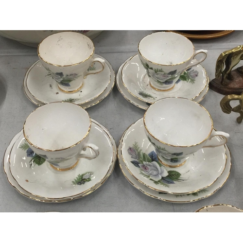 220 - A QUANTITY OF SUTHERLAND CHINA CUPS, SAUCERS, SIDE PLATES AND A CAKE PLATE