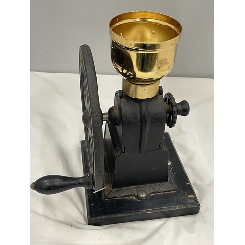 54 - A HEAVY CAST BIRCHLEAF OF LONDON COFFEE GRINDER