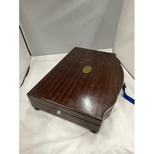 9 - A MAHOGANY CASED FIFTY THREE PIECE CANTEEN OF CUTLERY