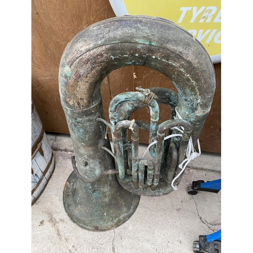 1251 - A VINTAGE BRASS TUBA