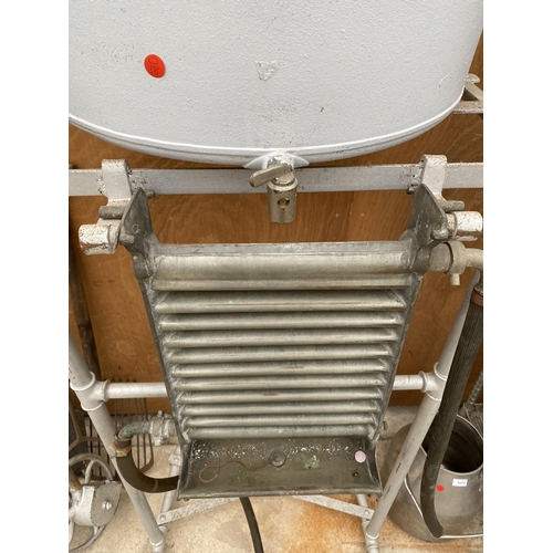 1276 - A VINTAGE LISTER MILK PLATE COOLER SYSTEM WITH HEADER TROUGH AND HANGING FRAME