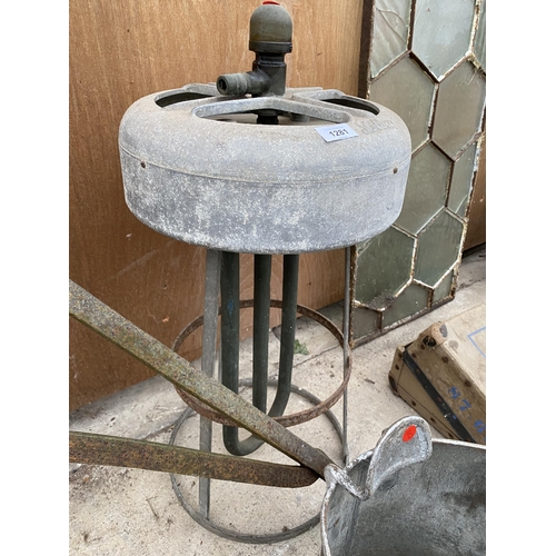 1281 - A VINTAGE BLOW MILK COOLER AND A GALVANISED COAL BUCKET