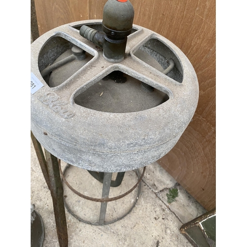 1281 - A VINTAGE BLOW MILK COOLER AND A GALVANISED COAL BUCKET