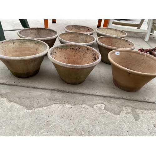 1315 - EIGHT LARGE MATCHING TERRACOTTA BOWL PLANTERS