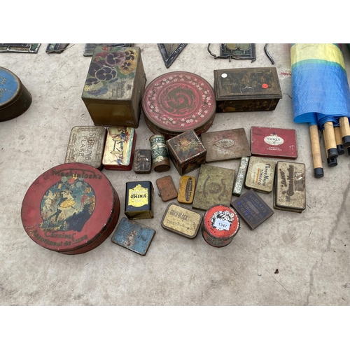 1347 - AN ASSORTMENT OF VARIOUS VINTAGE ADVERTISING TINS