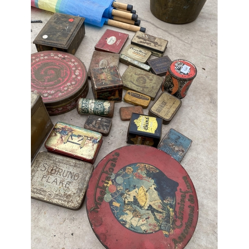 1347 - AN ASSORTMENT OF VARIOUS VINTAGE ADVERTISING TINS