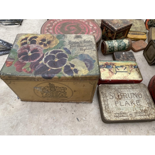 1347 - AN ASSORTMENT OF VARIOUS VINTAGE ADVERTISING TINS