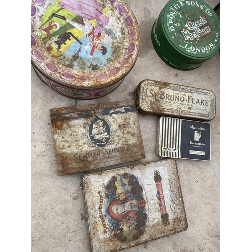 1348 - AN ASSORTMENT OF VARIOUS VINTAGE ADVERTISING TINS