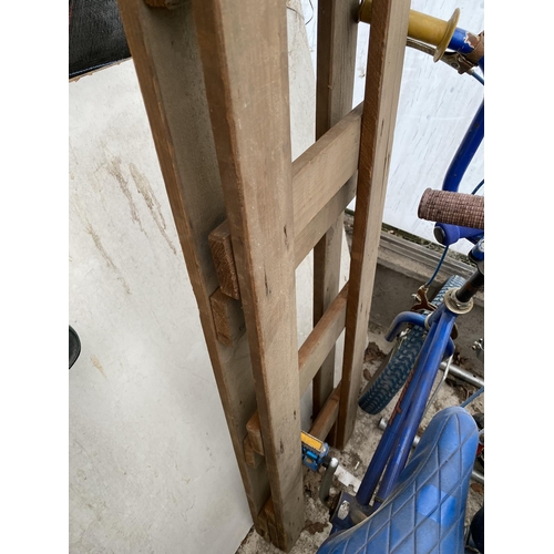 1375 - TWO WOODEN 9 RUNG LADDERS