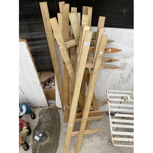 1378 - EIGHT 110CM WOODEN PLANT SUPPORTS