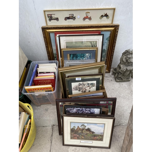 1383 - A LARGE ASSORTMENT OF FRAMED PRINTS AND PICTURES