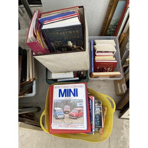 1384 - A LARGE ASSORTMENT OF VINTAGE BOOKS