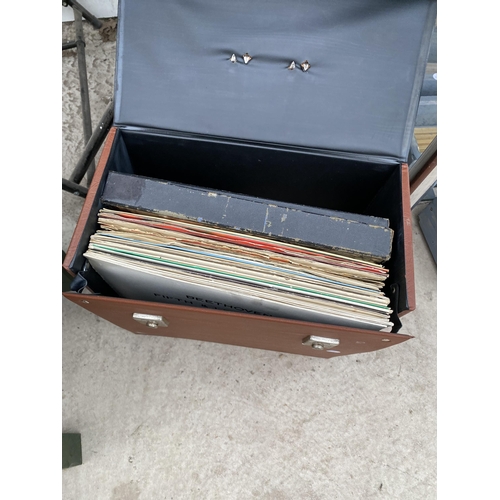 1393 - A CARRY CASE CONTAINING LP RECORDS