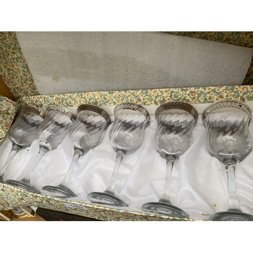 1402 - A SET OF SIX 'CRISTAL MODE' WINE GLASSES