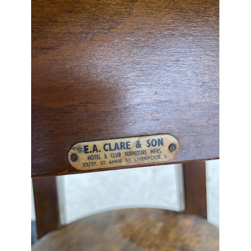 2454 - A PUB TABLE WITH FORMICA TOP BY E.A. CLARE & SON, 23