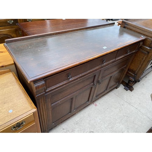 2465 - AN EARLY 20TH CENTURY OAK SIDEBOARD BY 'INGLESANTS OF LEICESTER', 56