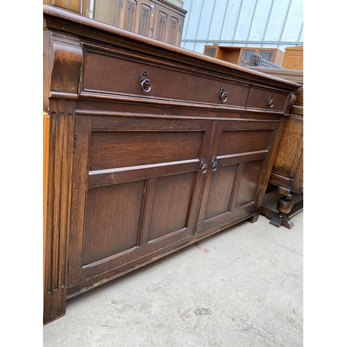 2465 - AN EARLY 20TH CENTURY OAK SIDEBOARD BY 'INGLESANTS OF LEICESTER', 56