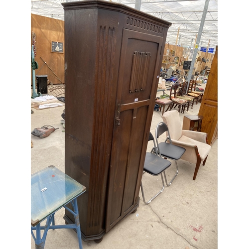 2480 - A MID 20TH CENTURY OAK HALL WARDROBE, 32