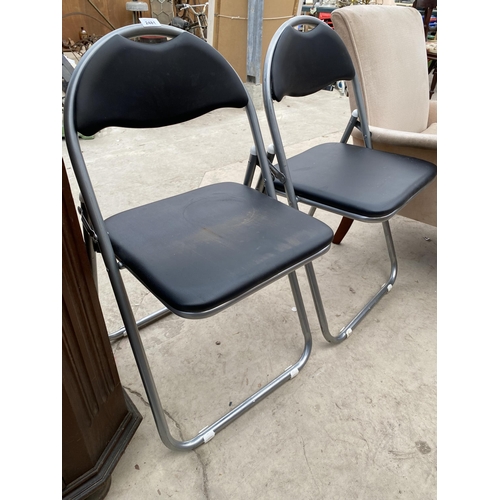 2481 - A PAIR OF TUBULAR FOLDING CHAIRS