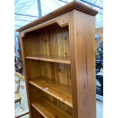 2497 - MODERN PINE FIVE TIER OPEN BOOKSHELVES, 38