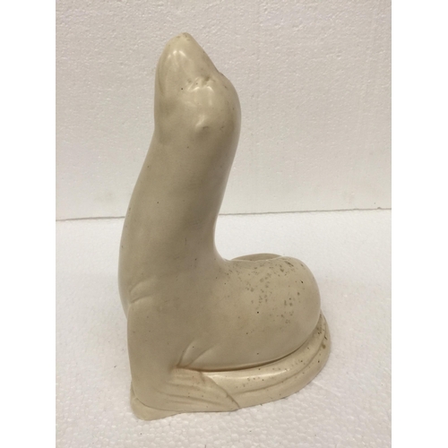 786 - A VINTAGE BESWICK WARE UNPAINTED SEA LION FIGURE