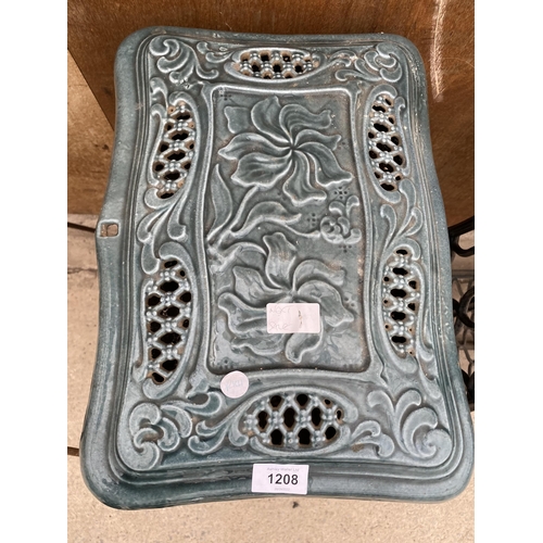 1208 - A VINTAGE DEVILLE AND CO ENAMELED CAST IRON LOG BURNING STOVE (FRONT PLATE REQUIRES ATTENTION - SEE ... 