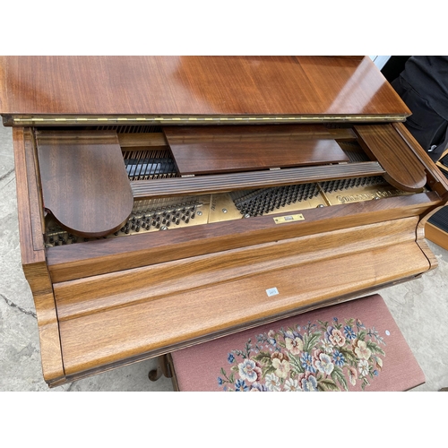 2473 - A COLLARD & COLLARD BABY GRAND PIANO BEARING NUMBER T88622 AND DUET STOOL WITH TAPESTRY TOP AND CABR... 