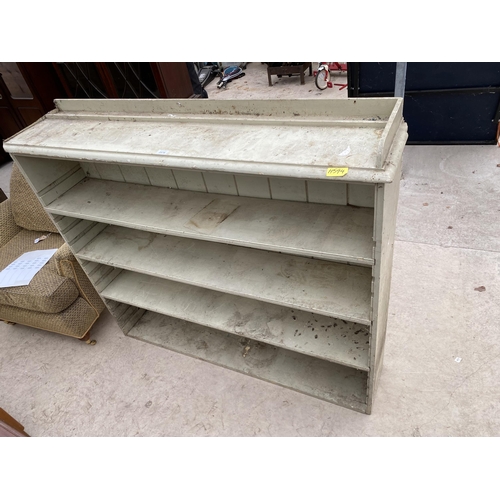 2478 - A VICTORIAN PINE OPEN BOOKCASE, 55