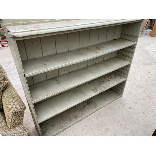 2478 - A VICTORIAN PINE OPEN BOOKCASE, 55