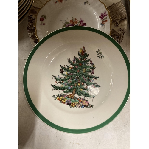 238 - A QUANTITY OF CHINA PLATES TO INCLUDE MINTON 'GRASMERE' DINNER PLATES, ROYAL DOULTON 'CARLYLE' DINNE... 